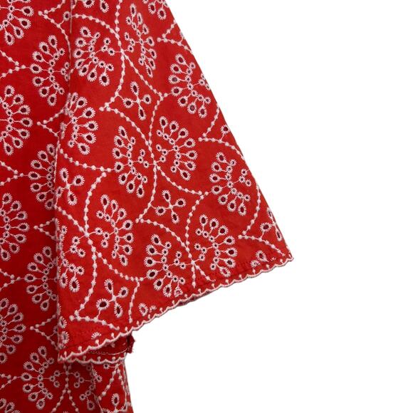 Sezane - Women's Antika Blouse, Embroidered - Coral Orange, Size 38 FR, 6 US - Picture 12 of 13